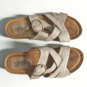 Eurosoft Women's Grey Slide-in Sandals Size 8